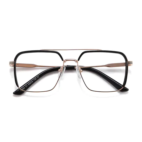 Aviator Black Gold Eyeglasses