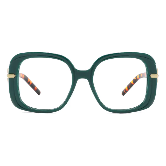 Square Green Eyeglasses