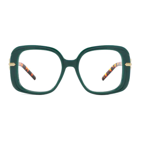 Square Green Eyeglasses