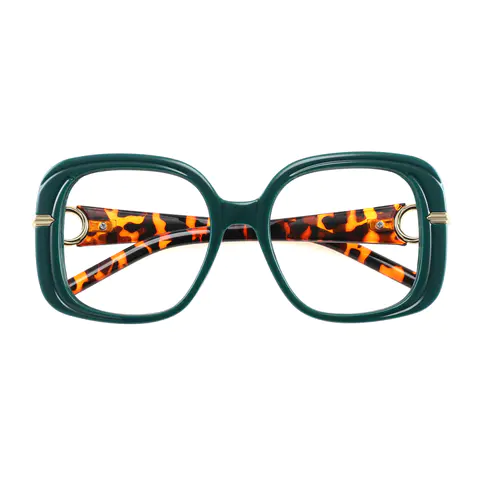 Square Green Eyeglasses