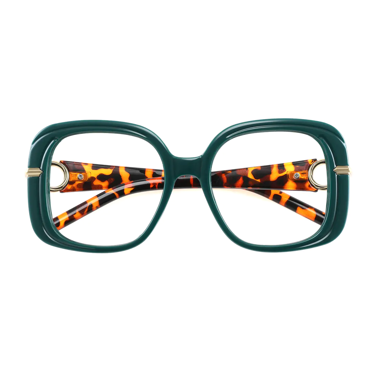 Square Green Eyeglasses