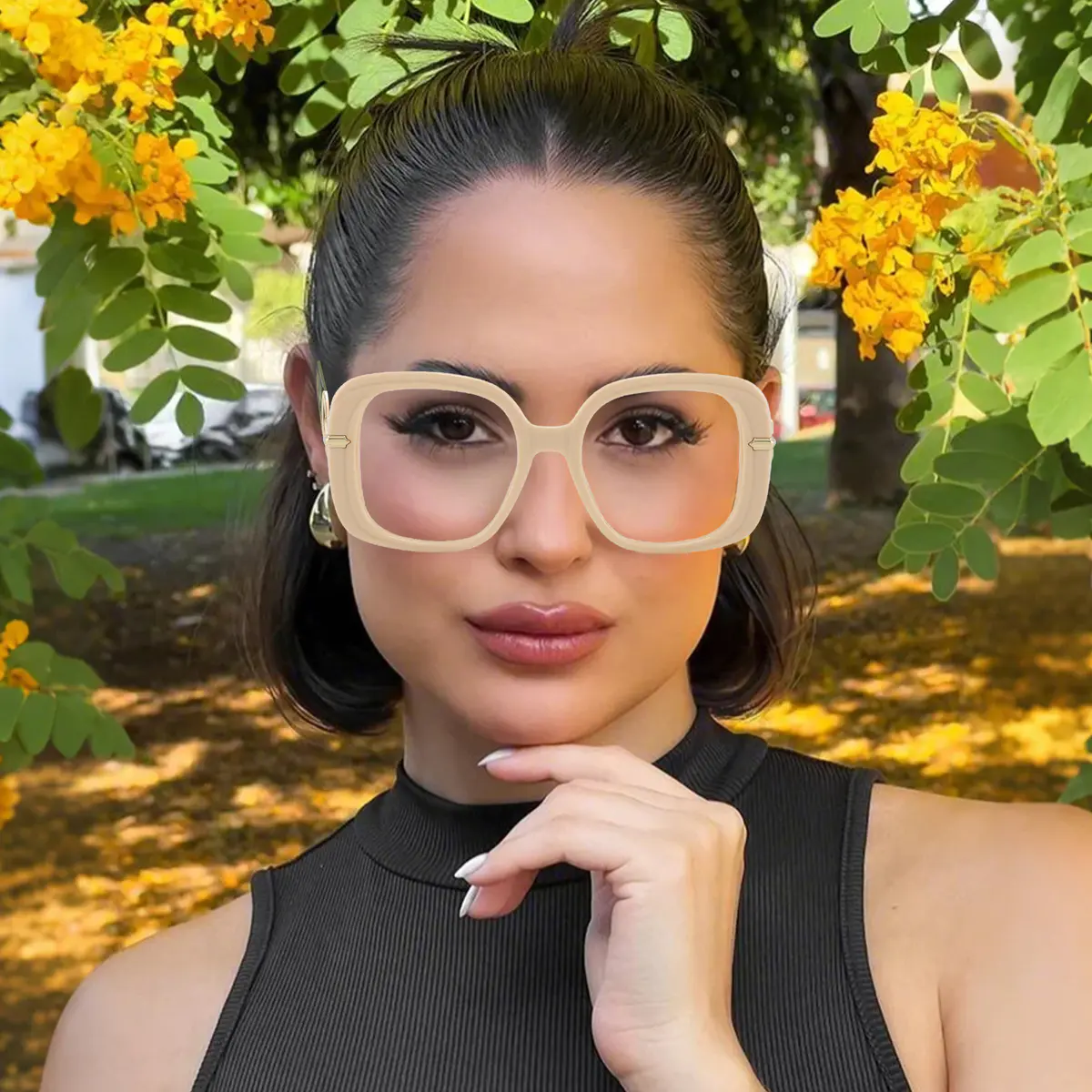 Square Green Eyeglasses