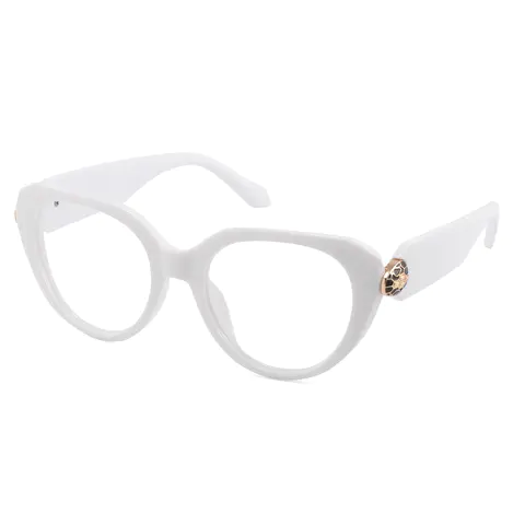Cat-eye White Eyeglasses
