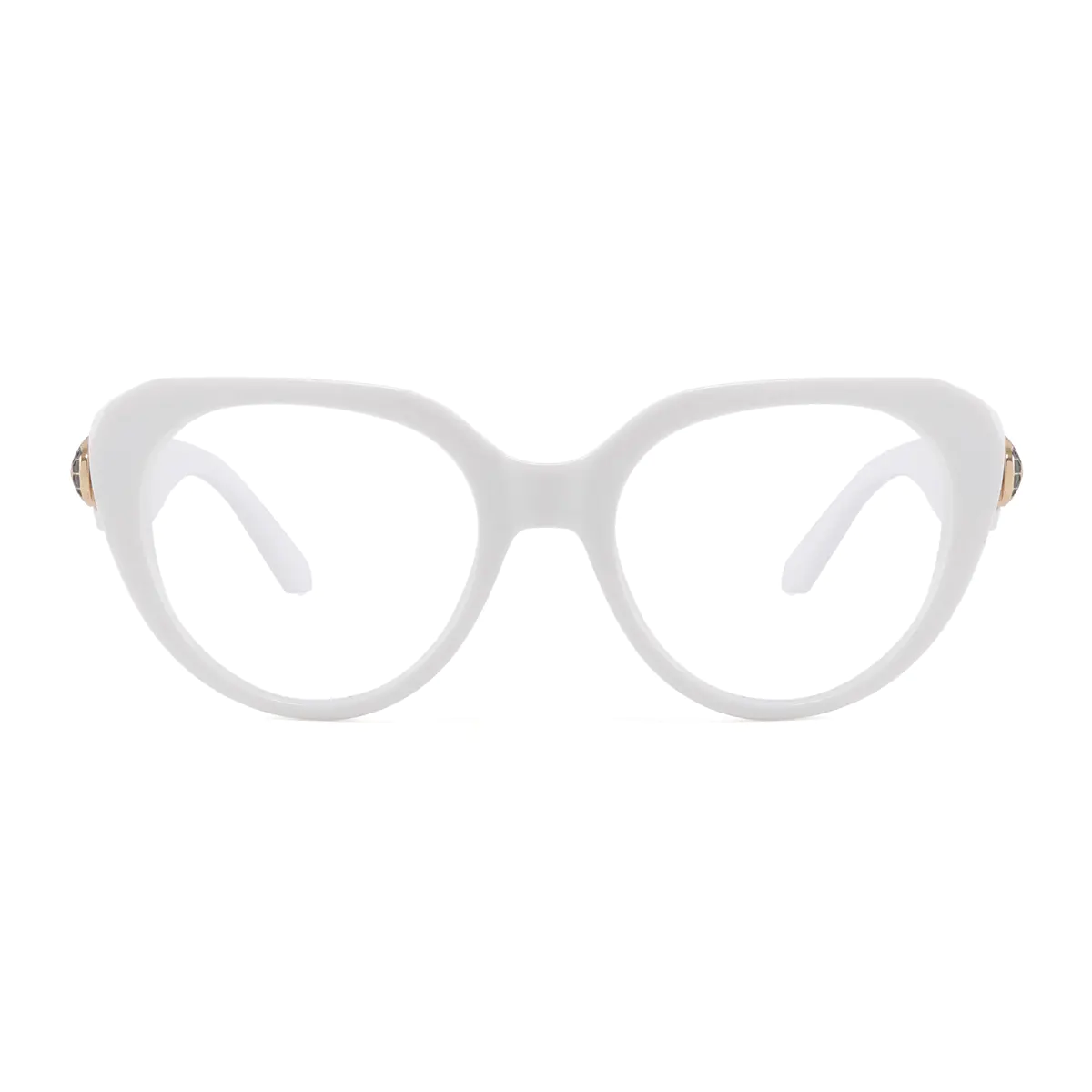 Cat-eye White Eyeglasses