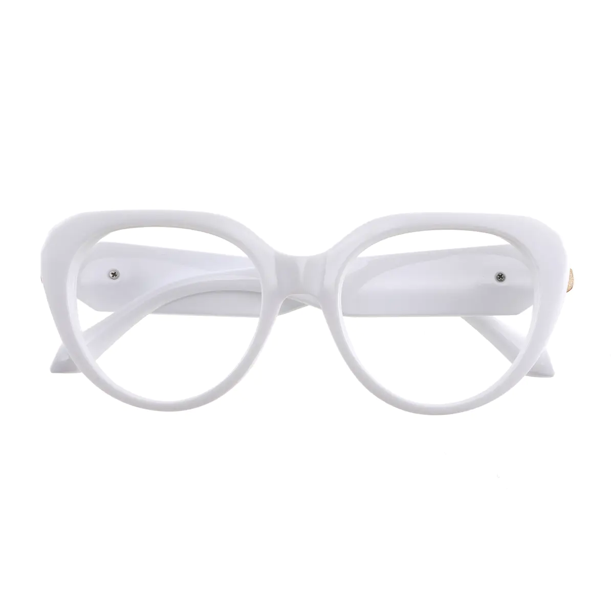 Cat-eye White Eyeglasses