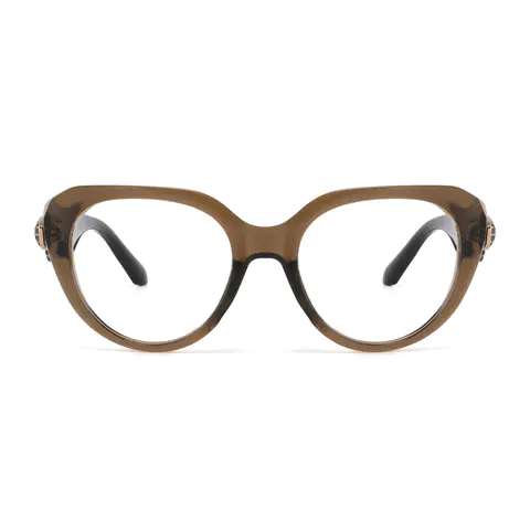 Cat-eye Transparent Amber Eyeglasses