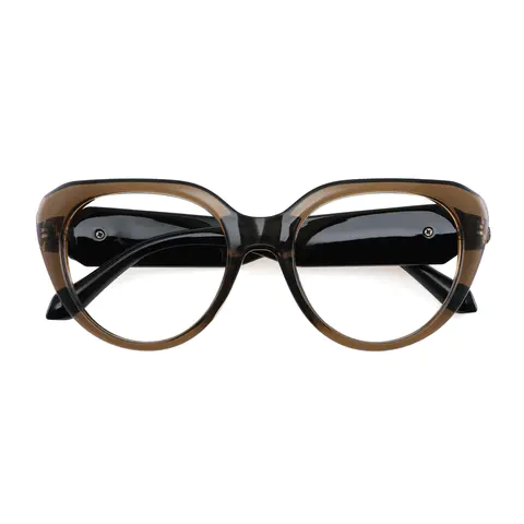 Cat-eye Transparent Amber Eyeglasses