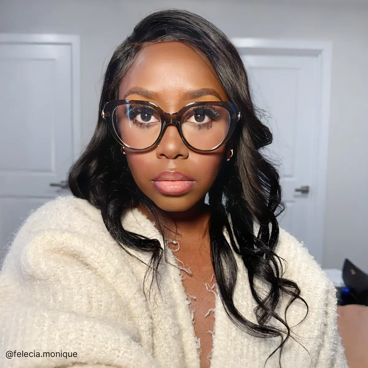 Cat-eye Transparent Amber Eyeglasses