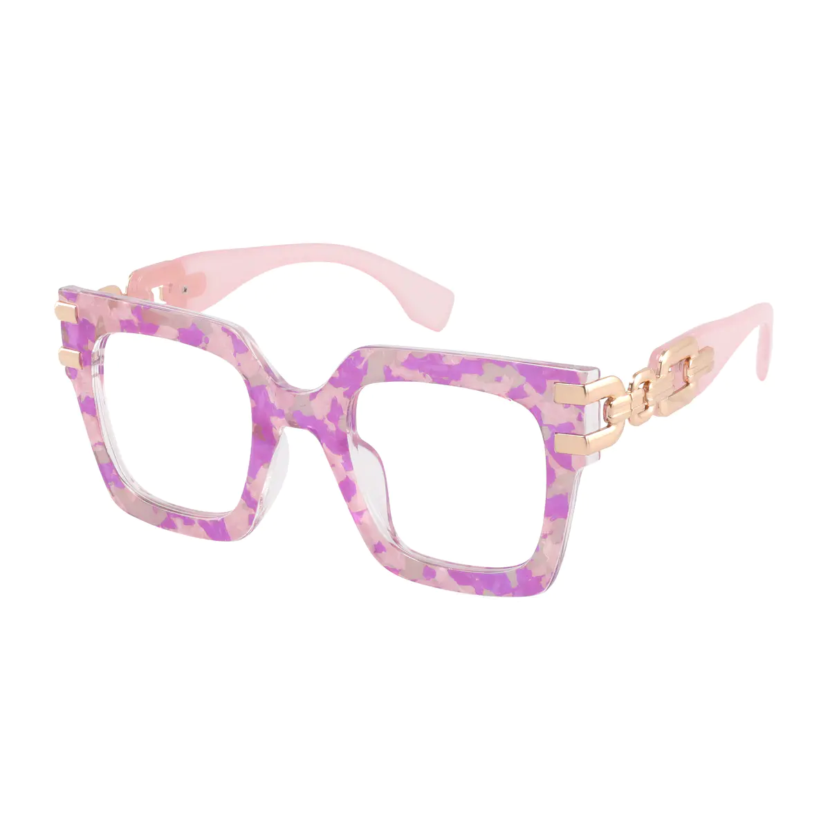 Square Pink Eyeglasses