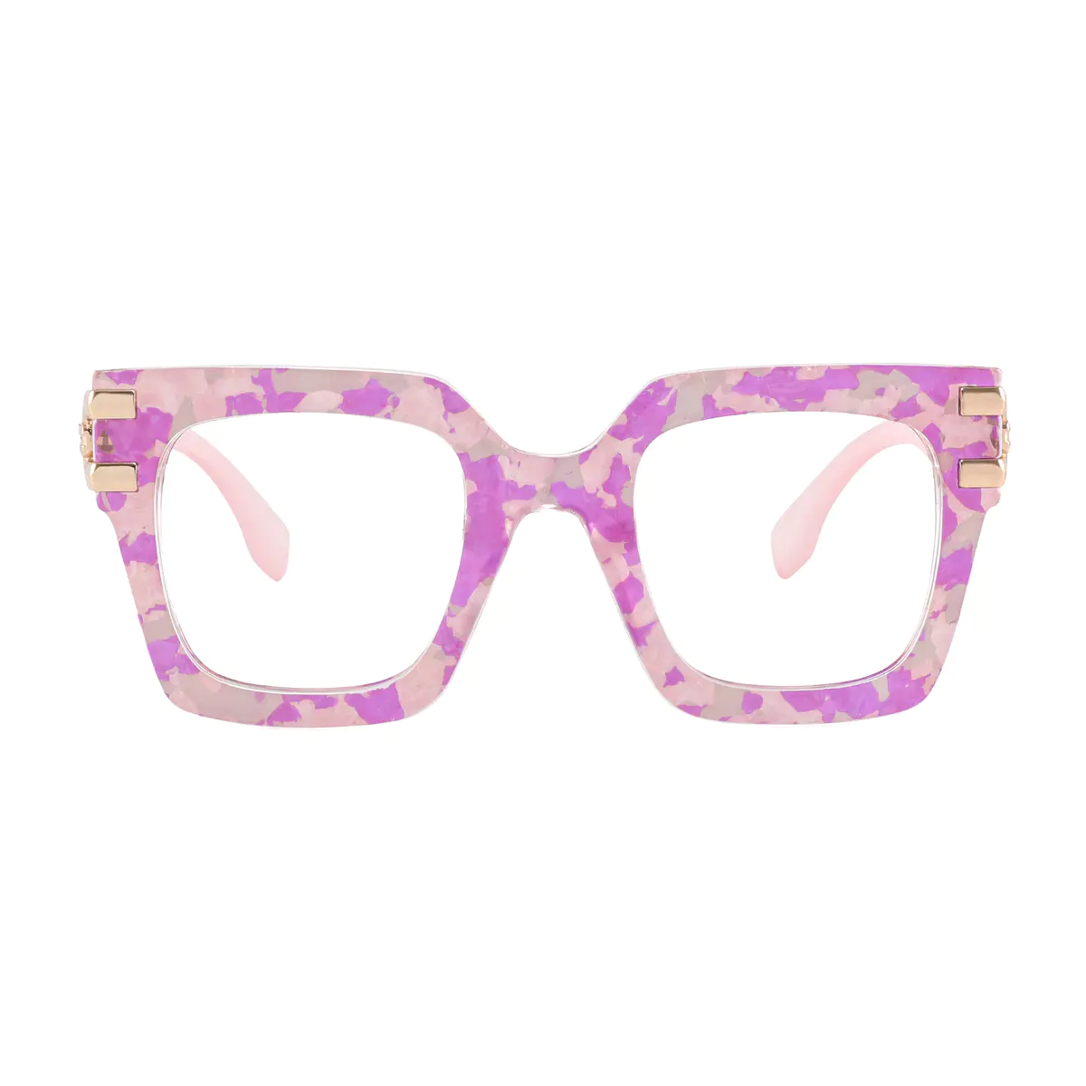 Square Pink Eyeglasses