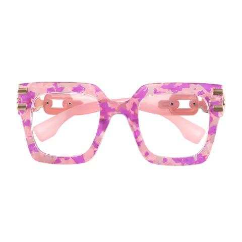 Square Pink Eyeglasses