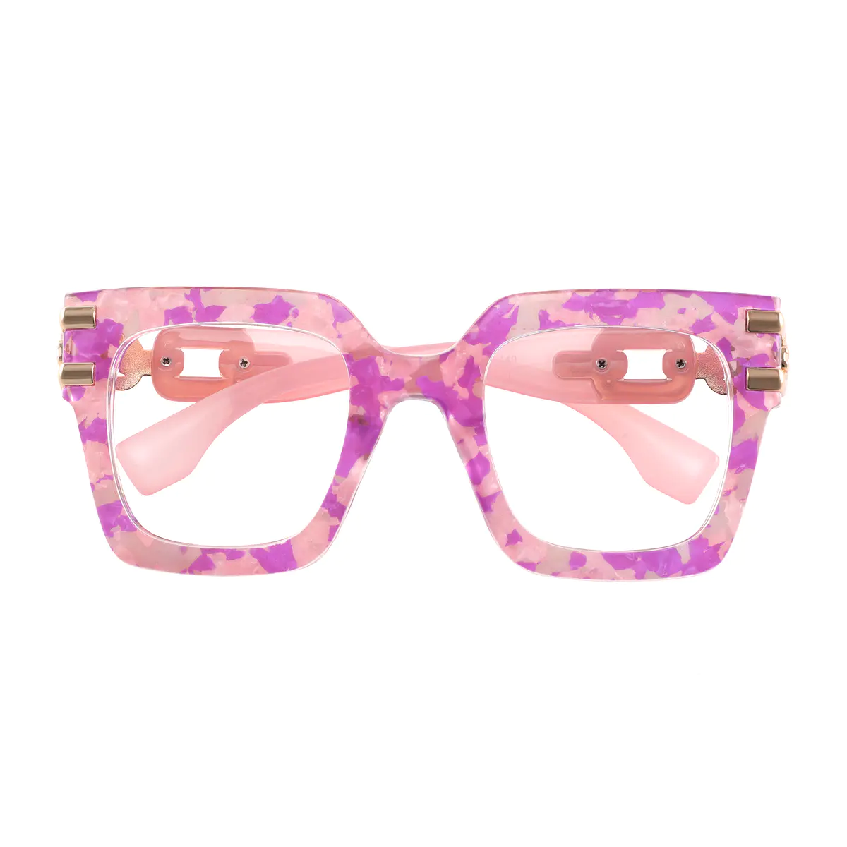 Square Pink Eyeglasses