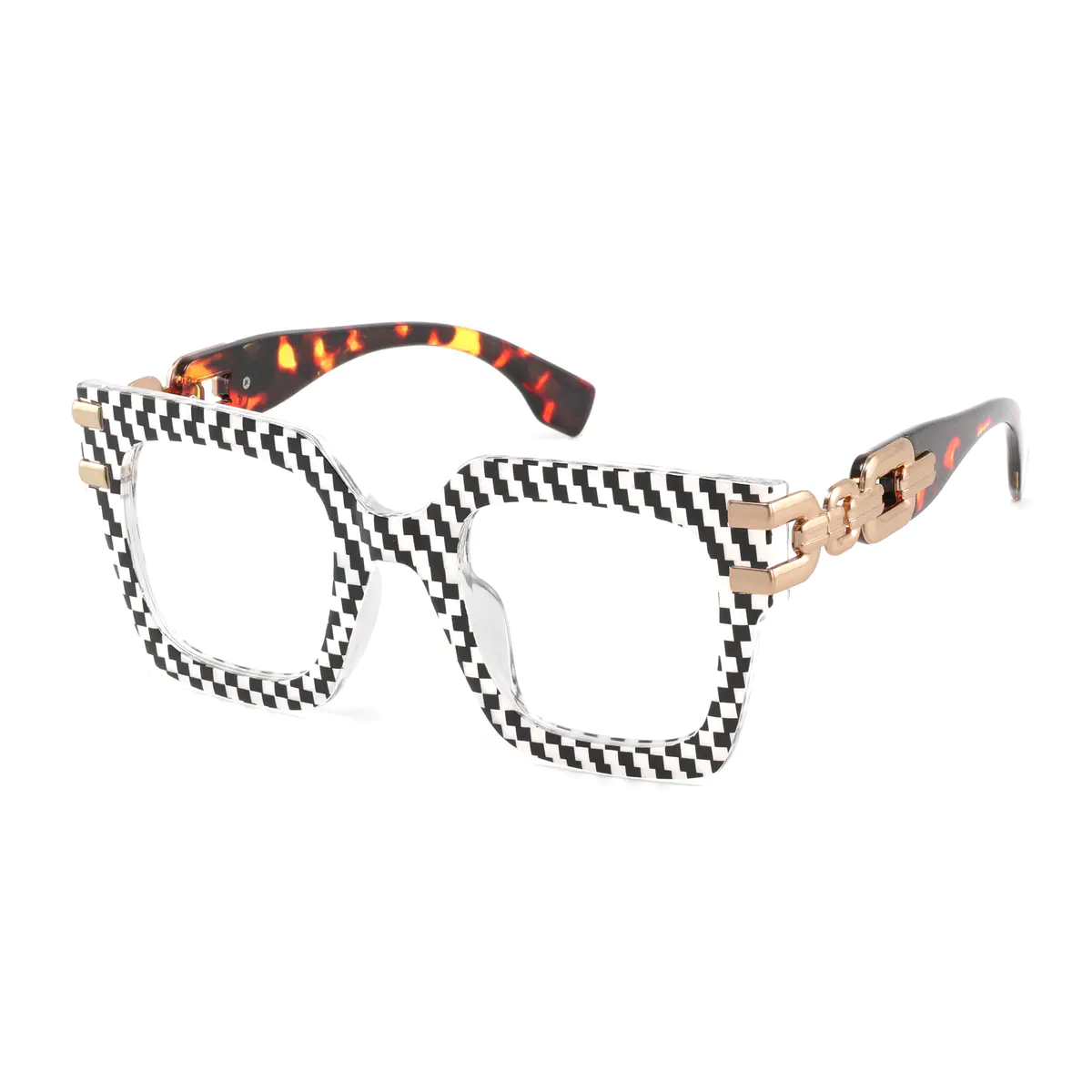 Square Black/White Eyeglasses