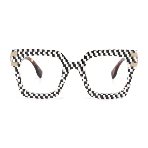 Square Black/White Eyeglasses