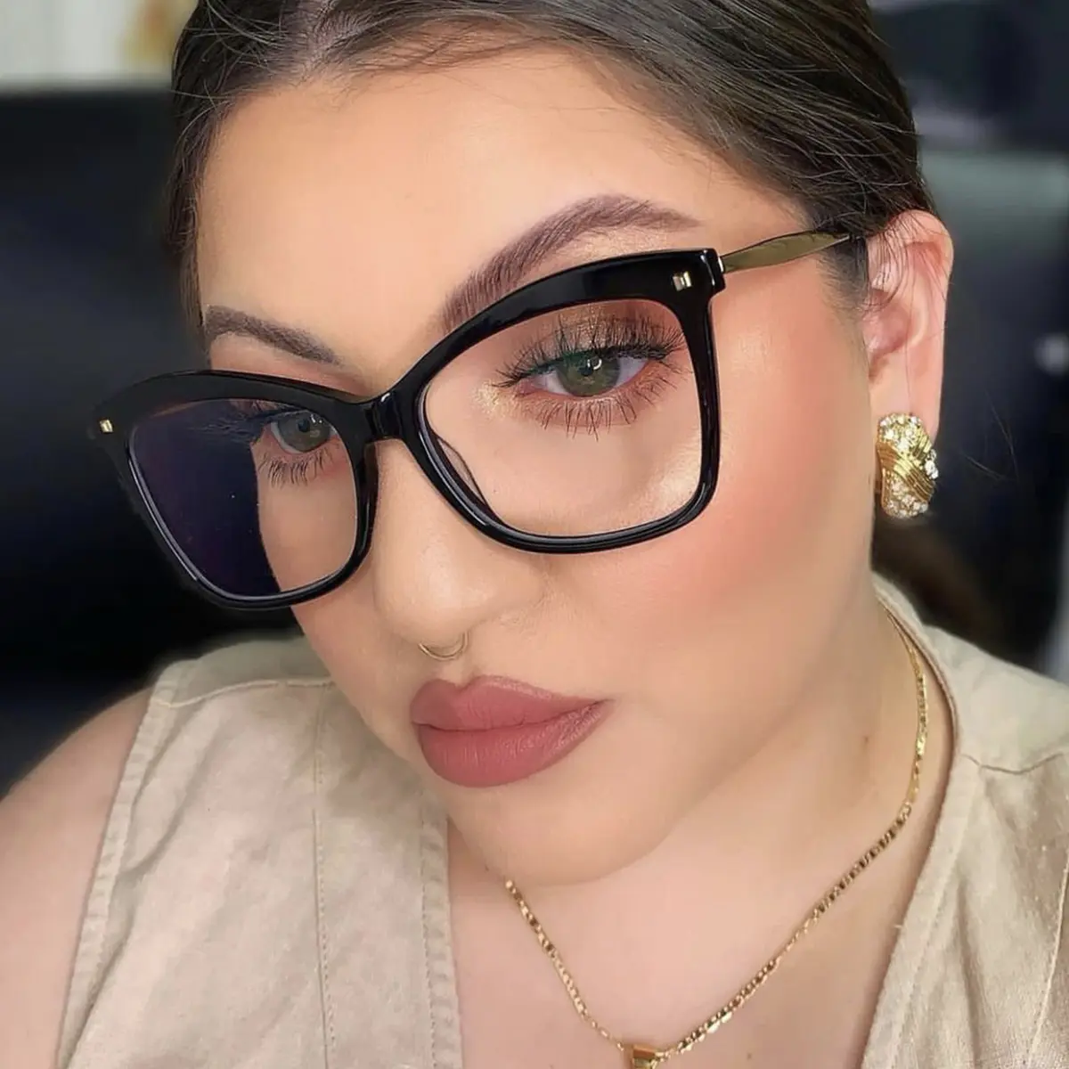 Cat-eye Gradient Black Eyeglasses