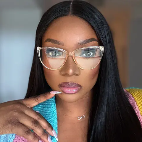 Cat-eye Transparent Orange Eyeglasses