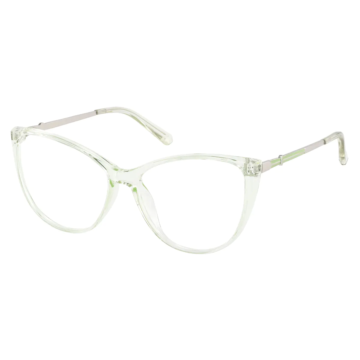 Cat-eye Transparent Green Eyeglasses