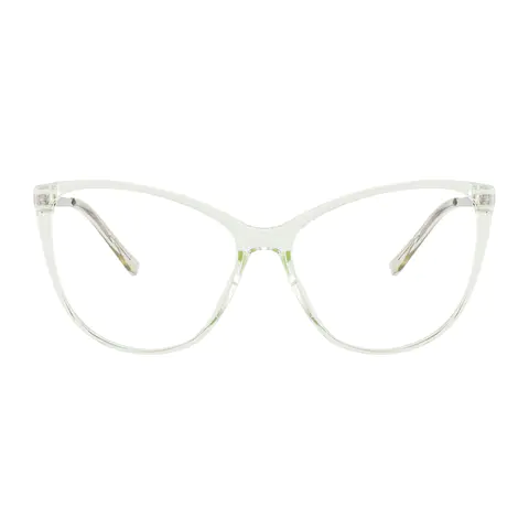 Cat-eye Transparent Green Eyeglasses