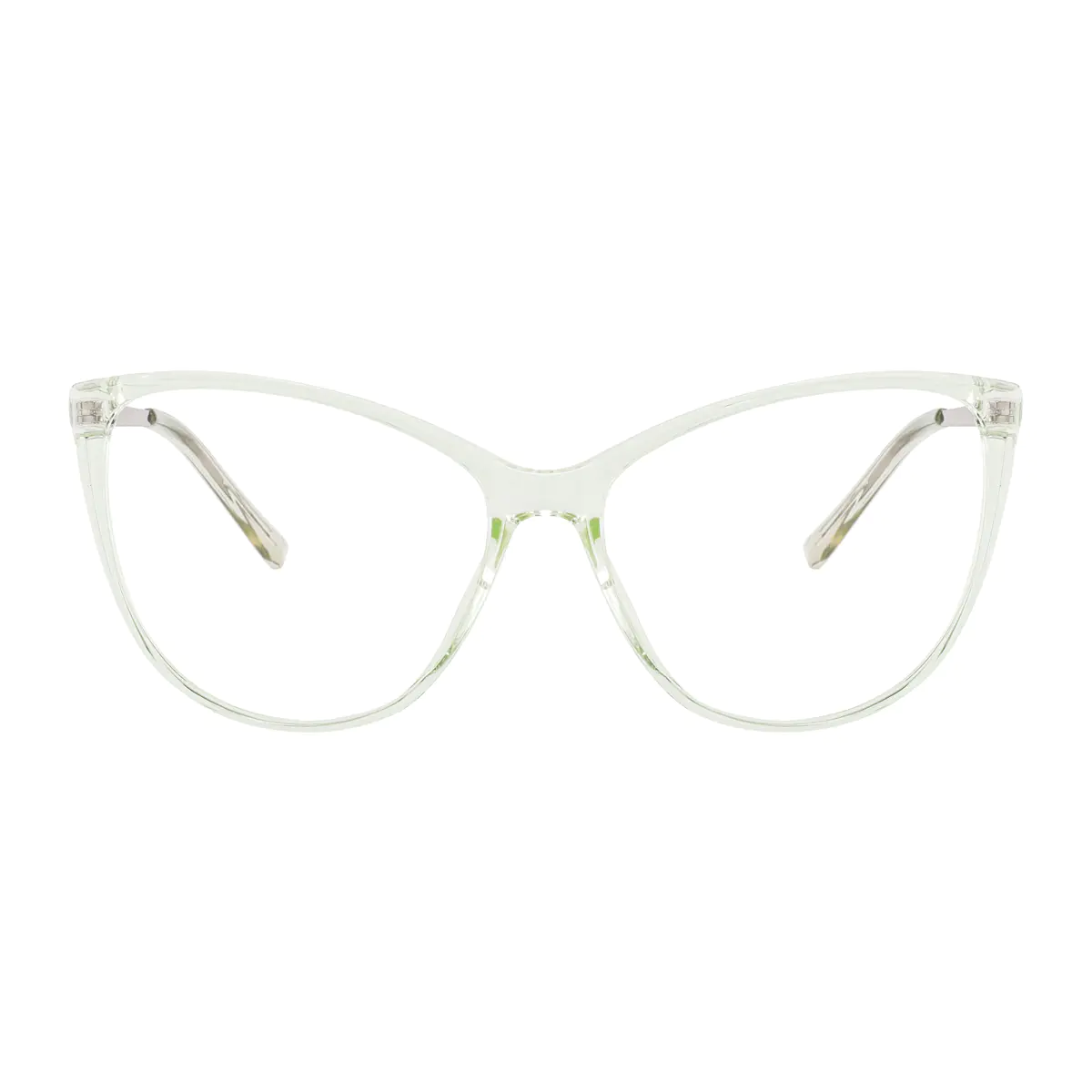 Cat-eye Transparent Green Eyeglasses