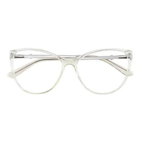 Cat-eye Transparent Green Eyeglasses