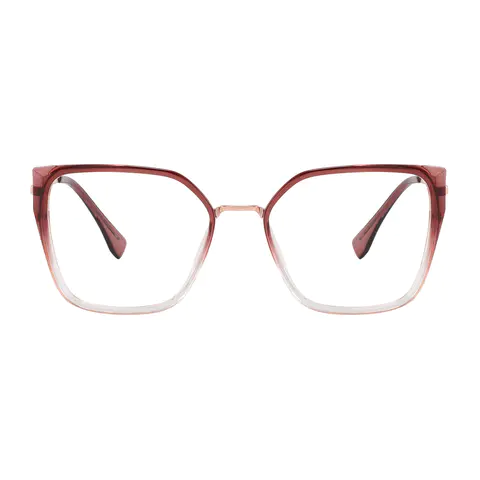Square Transparent Red Eyeglasses