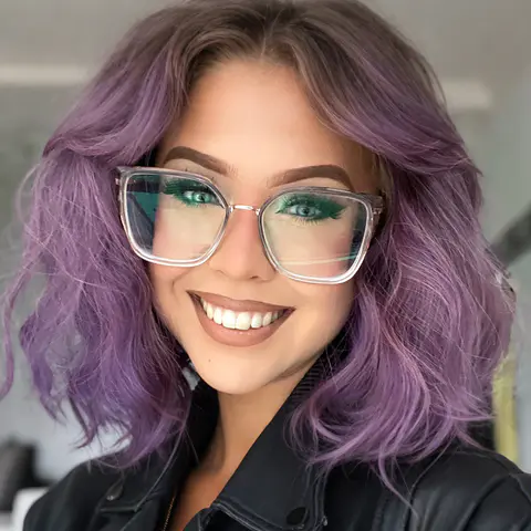 Square Transparent Red Eyeglasses