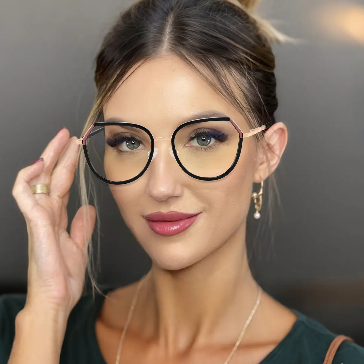 Geometric Pale Pink Eyeglasses