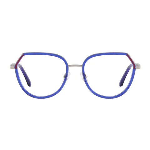 Geometric Blue Eyeglasses
