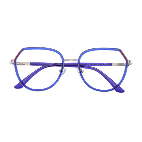 Geometric Blue Eyeglasses