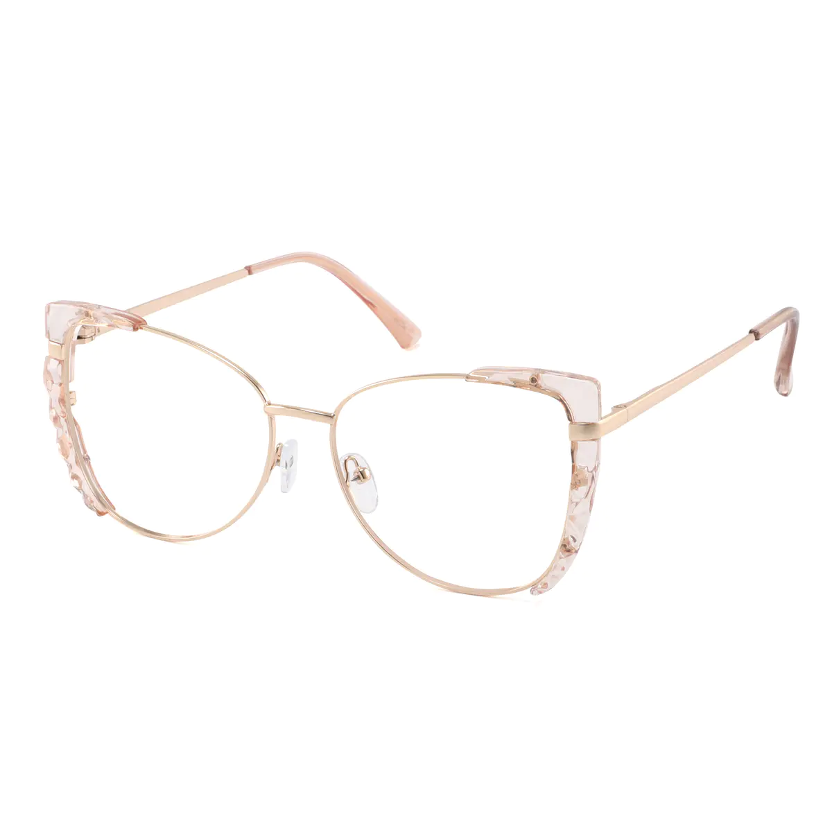 Cat-eye Transparent Pink Eyeglasses