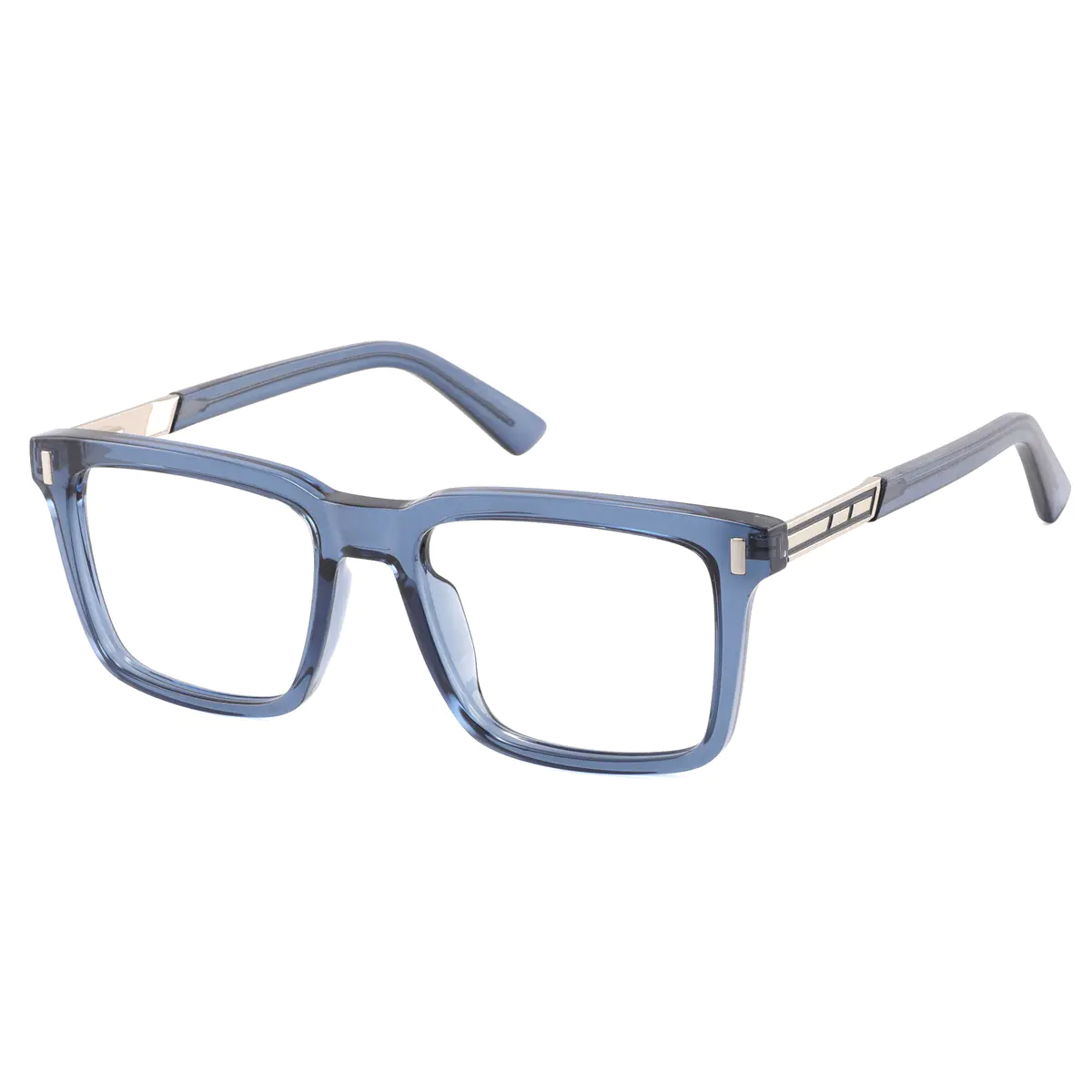 Rectangle Blue Eyeglasses