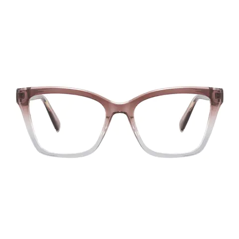 Square Light Brown Eyeglasses