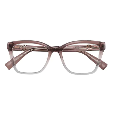 Square Light Brown Eyeglasses