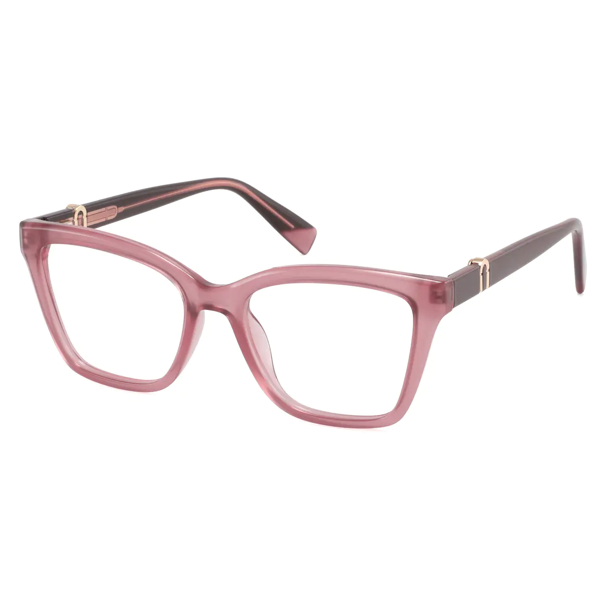 Square Transparent Red Eyeglasses