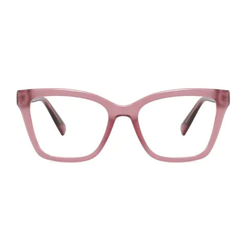 Square Transparent Red Eyeglasses