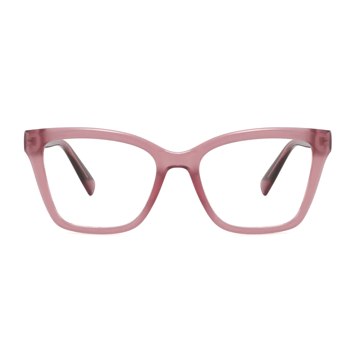 Square Transparent Red Eyeglasses