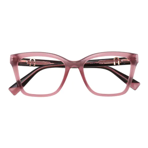 Square Transparent Red Eyeglasses