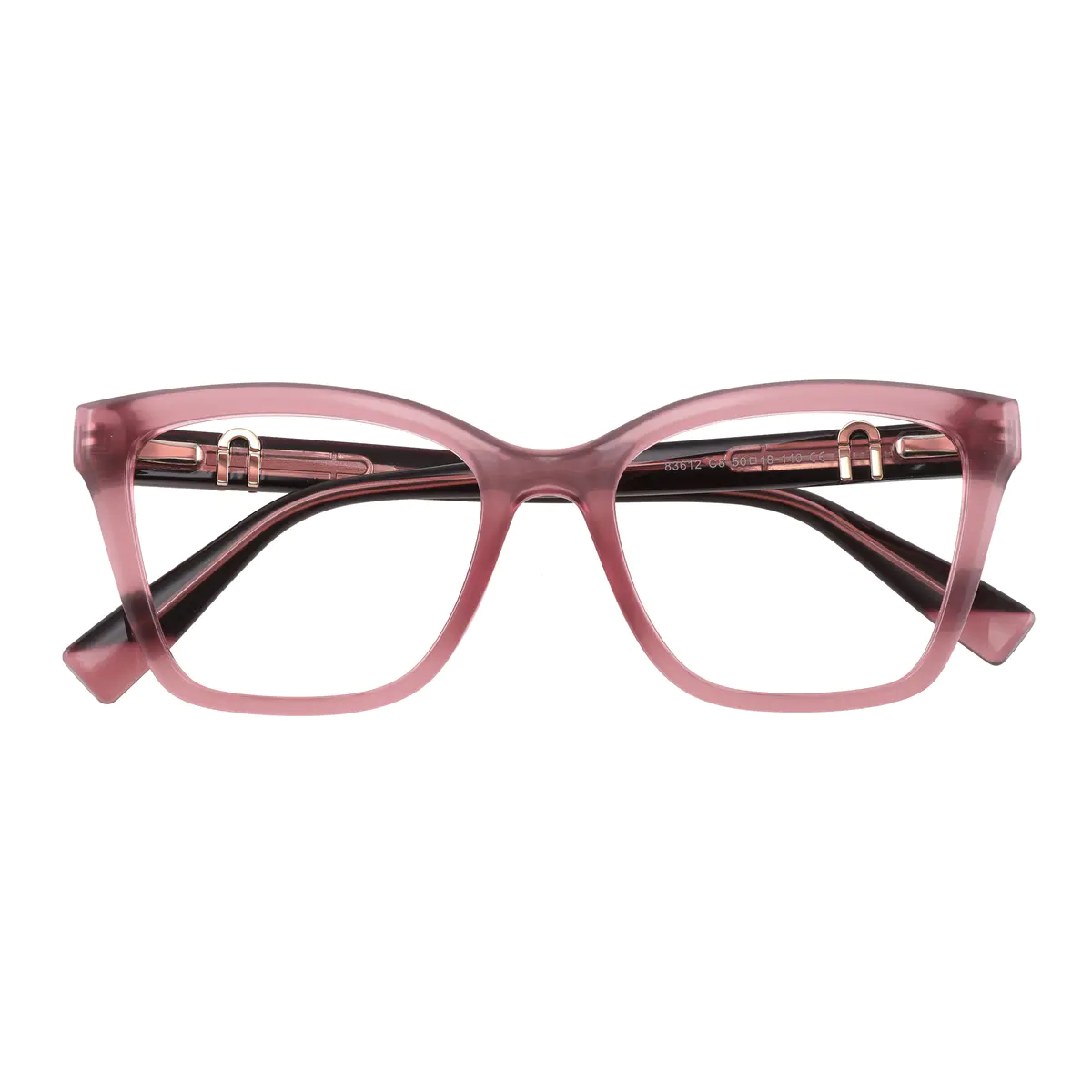 Square Transparent Red Eyeglasses