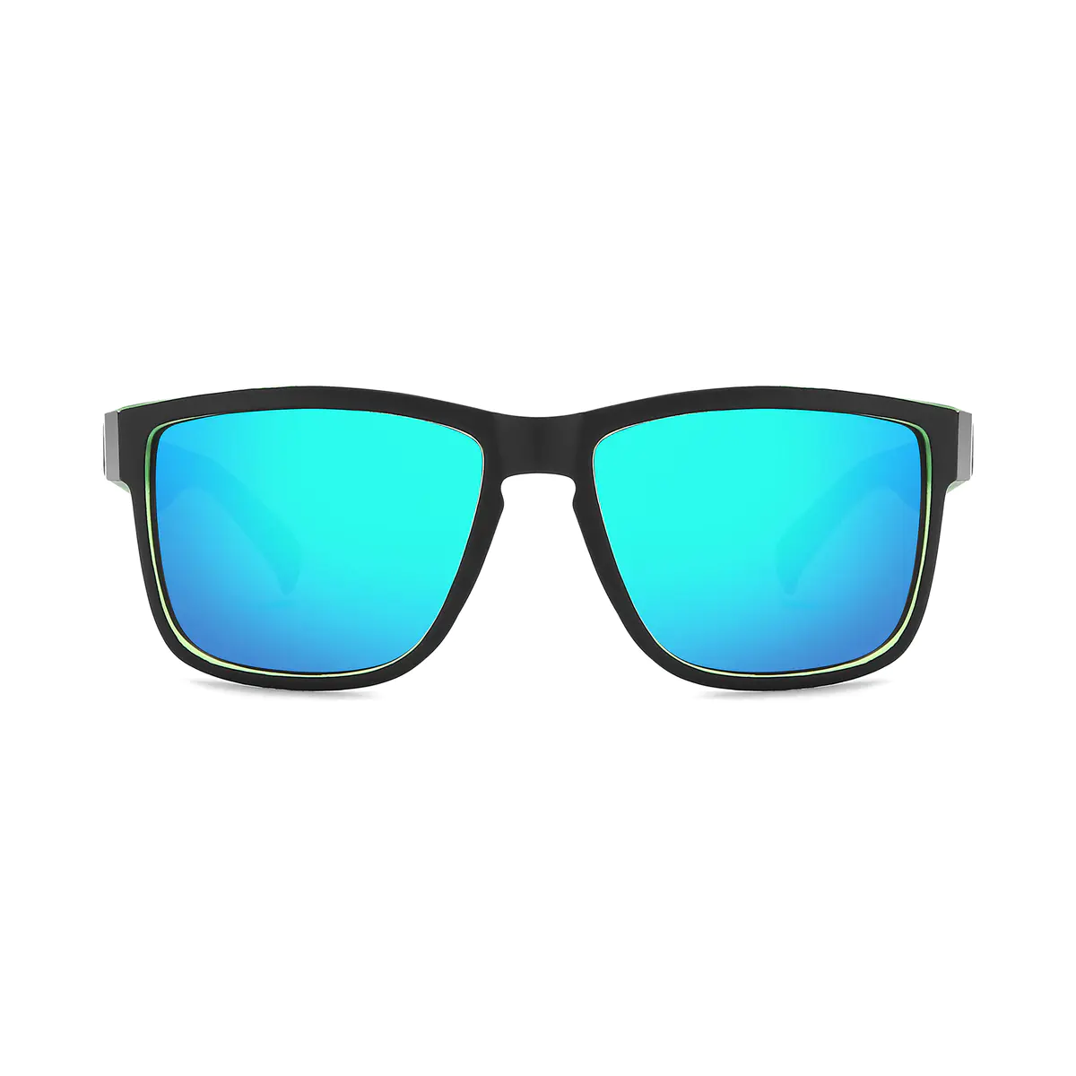 Square Black/Green Sunglasses