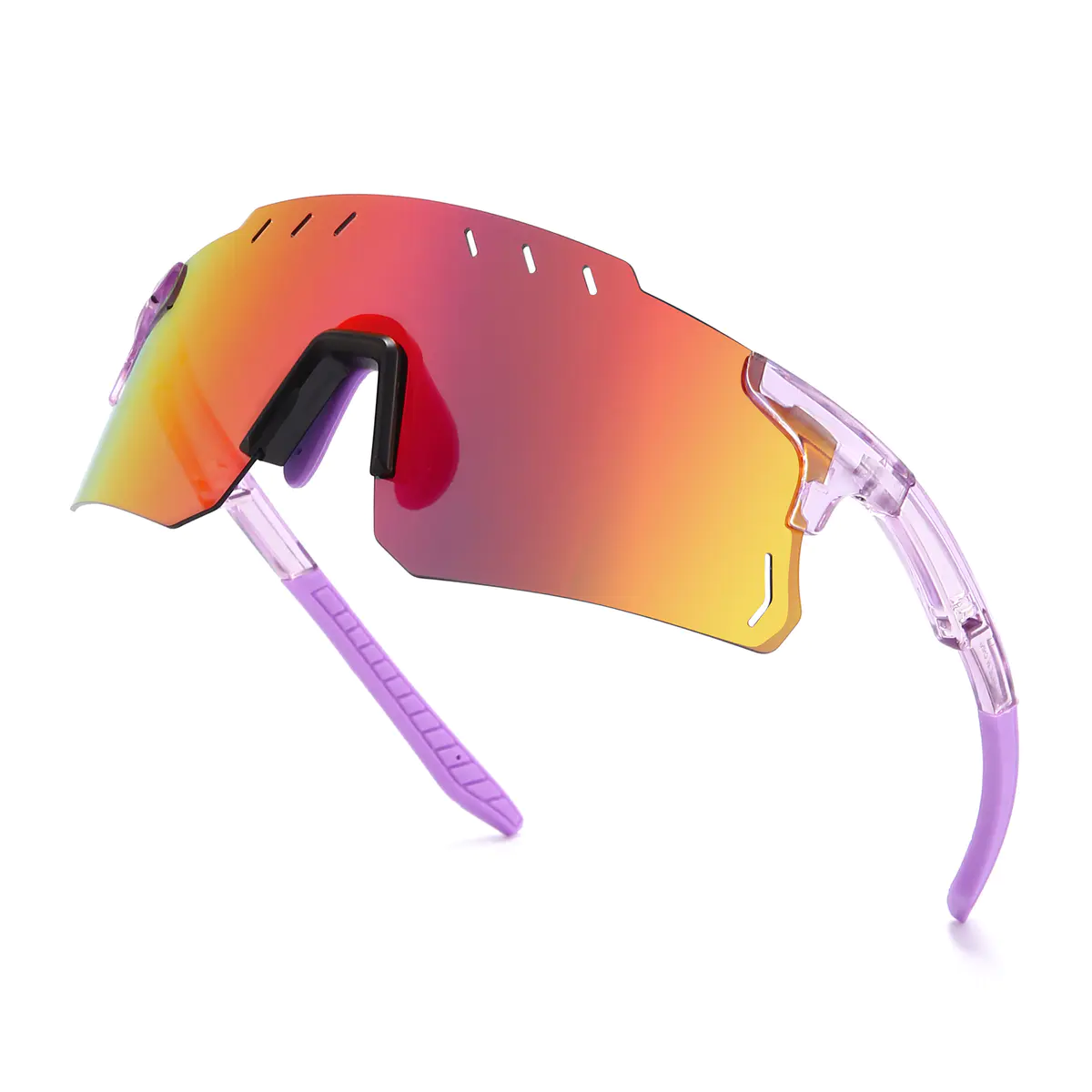 Geometric Transparent Purple Sunglasses