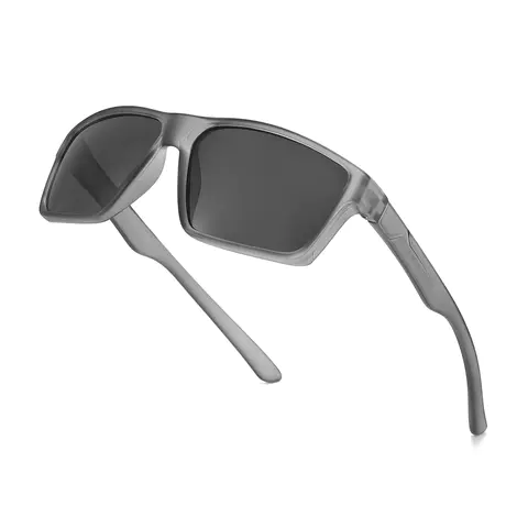 Rectangle Transparent Gray Sunglasses