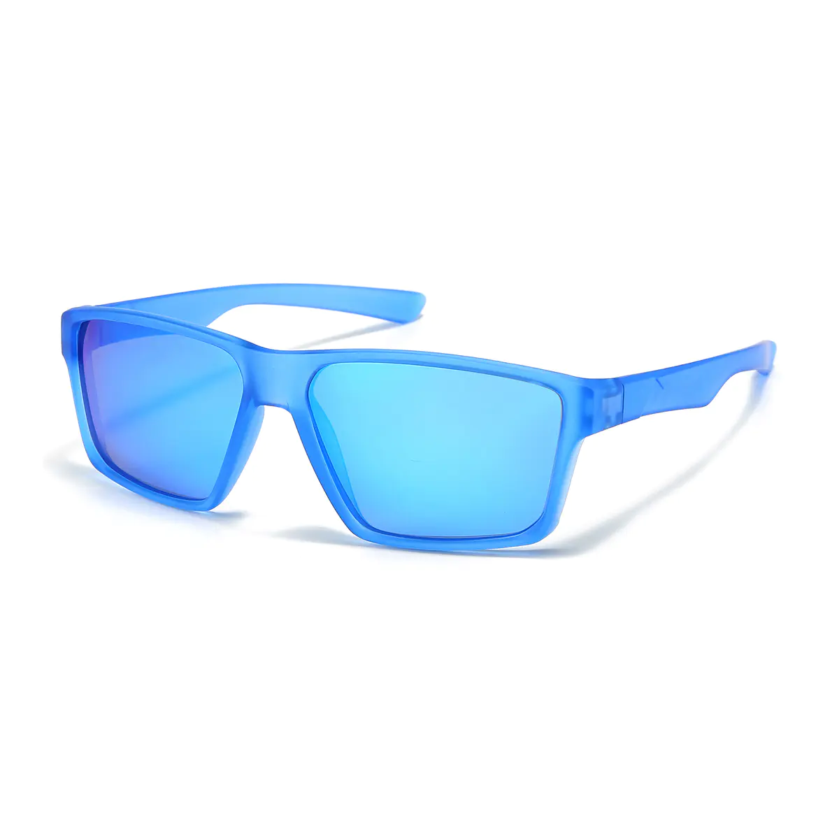Rectangle Transparent Blue Sunglasses