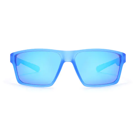 Rectangle Transparent Blue Sunglasses