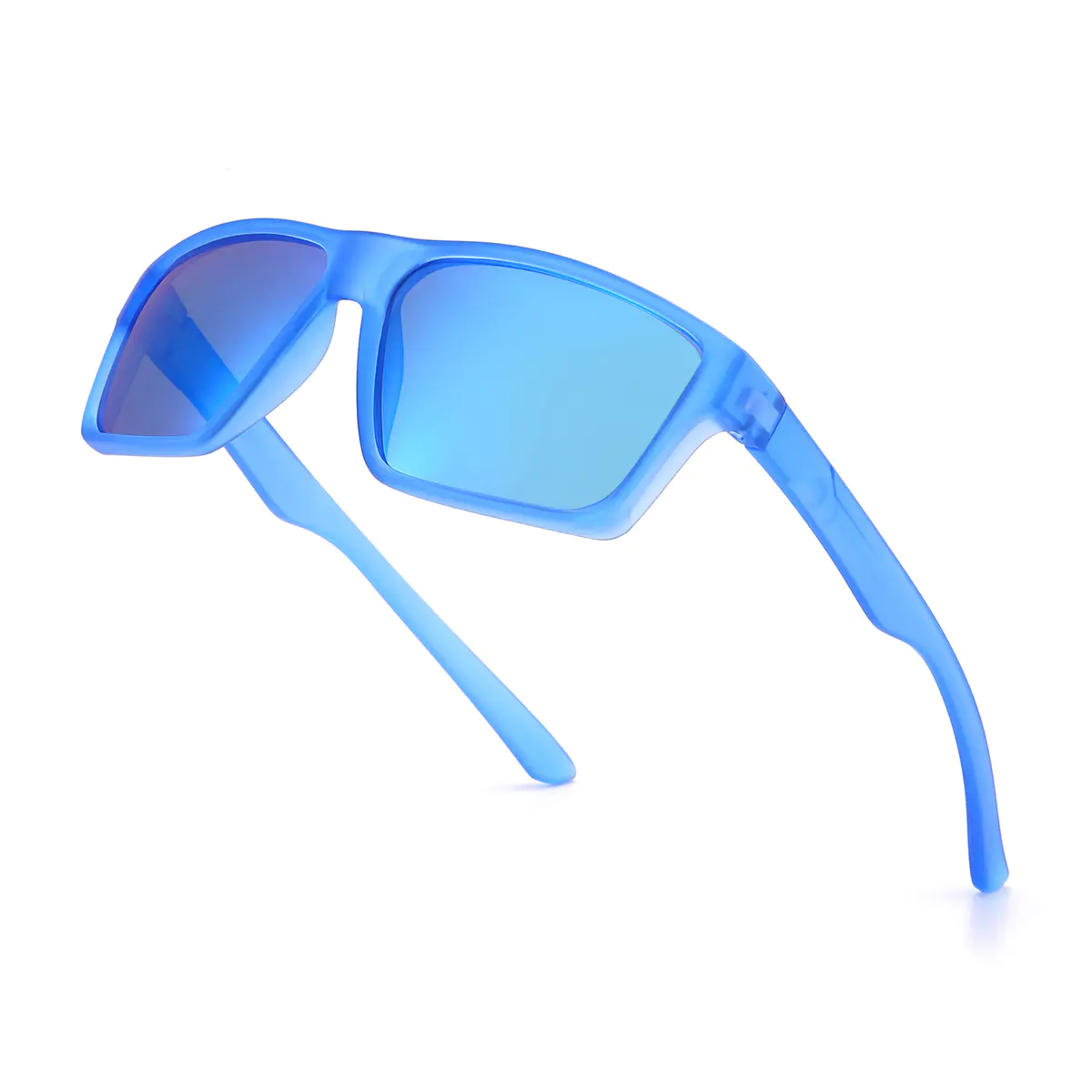 Rectangle Transparent Blue Sunglasses