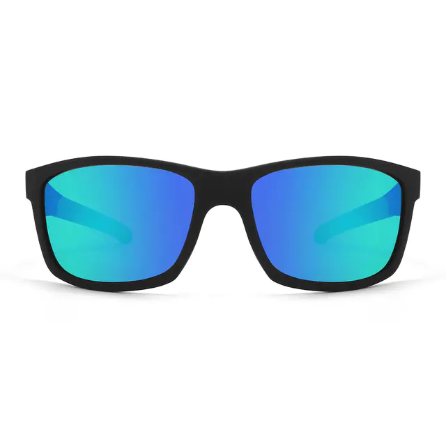 Rectangle Black/Green Sunglasses