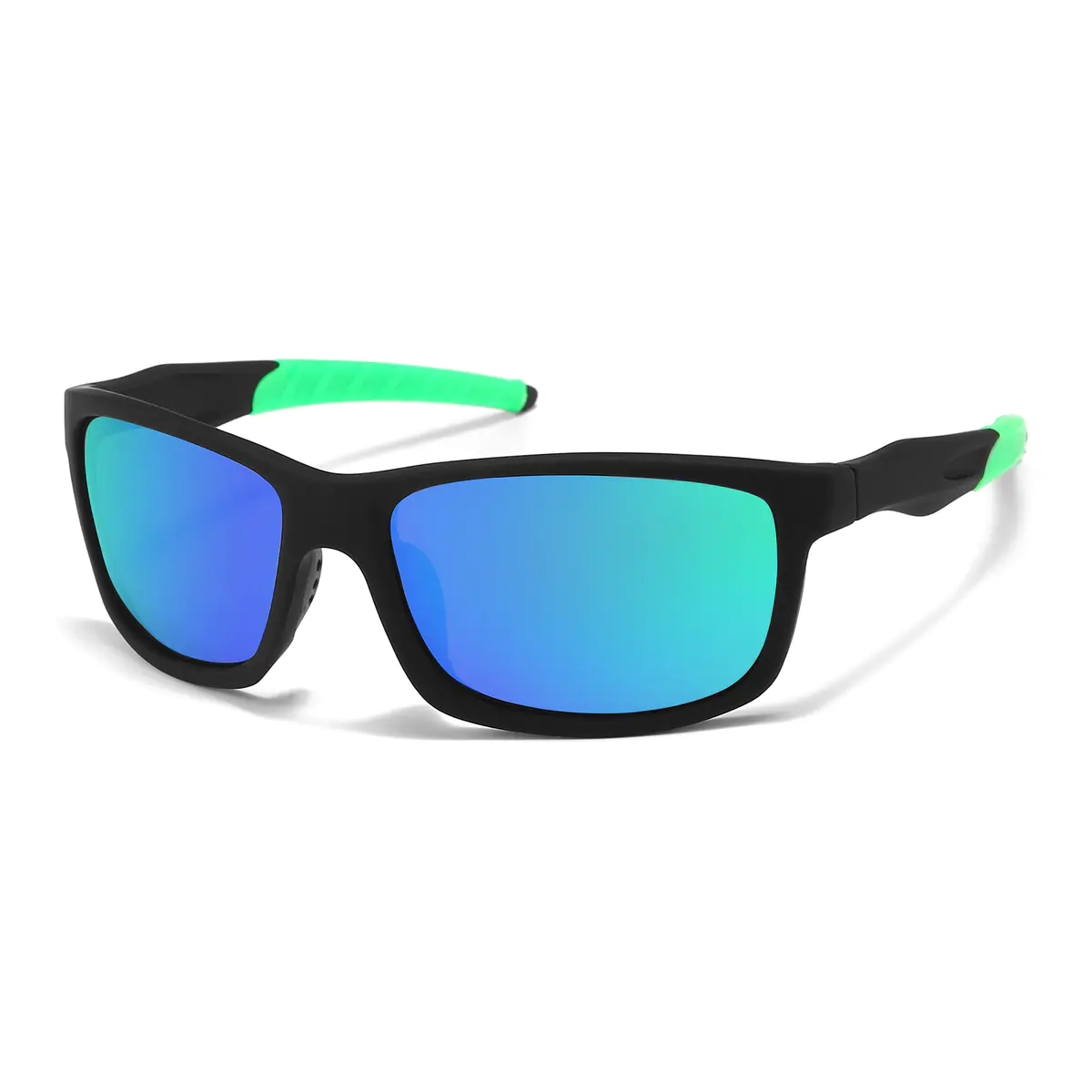 Rectangle Black/Green Sunglasses