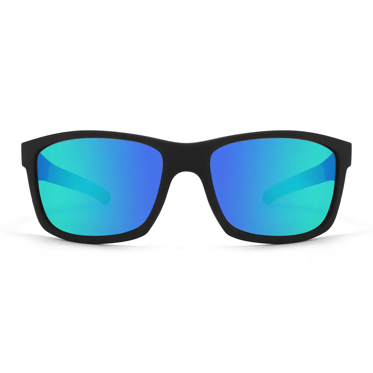 Rectangle Black/Green Sunglasses