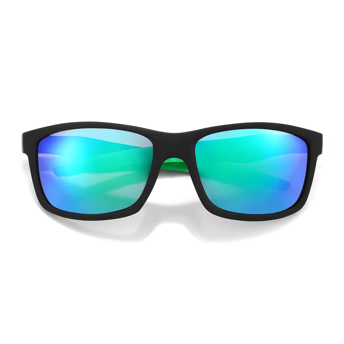 Rectangle Black/Green Sunglasses