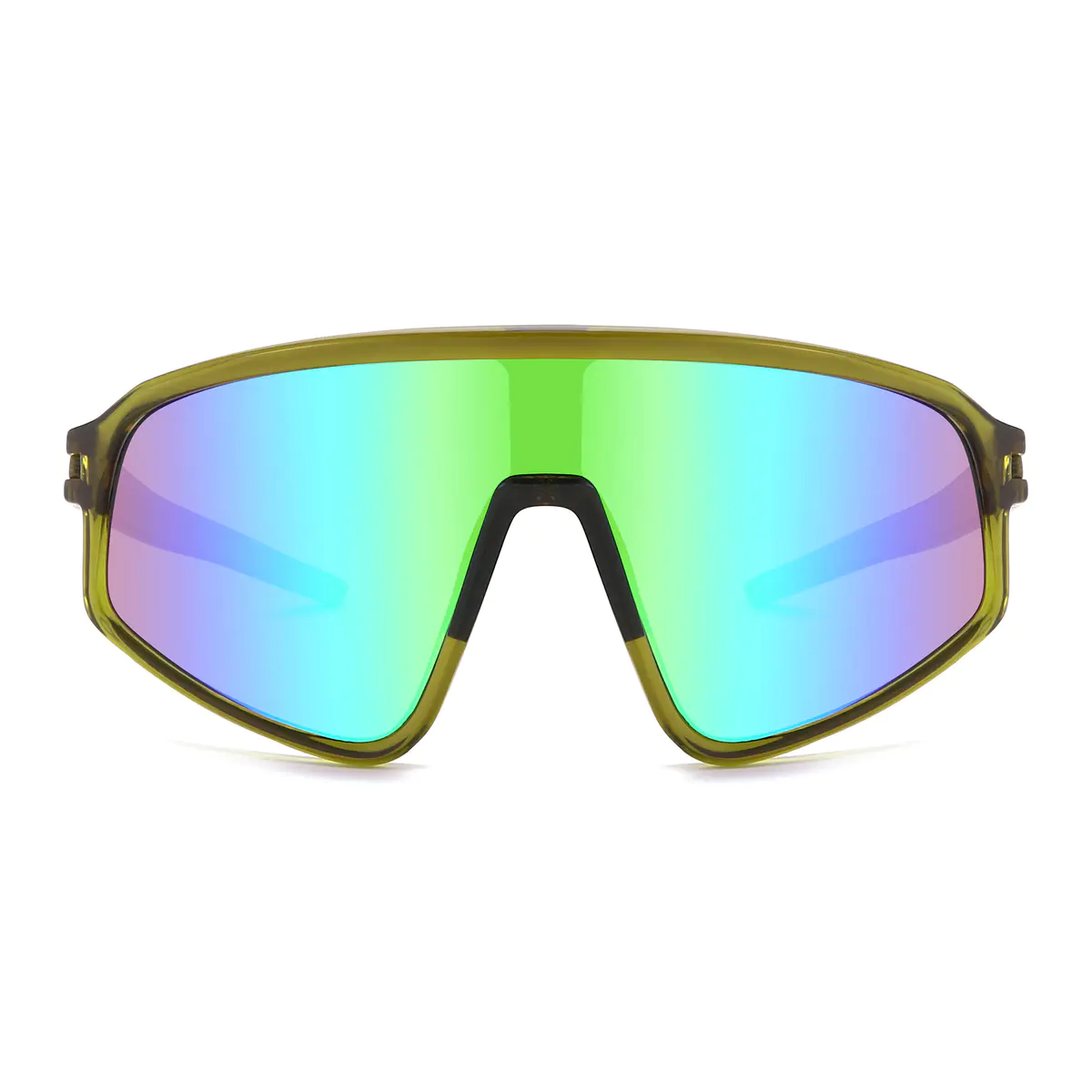 Geometric Transparent Green Sunglasses