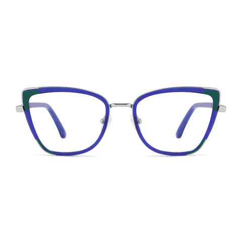 Rectangle Blue Eyeglasses